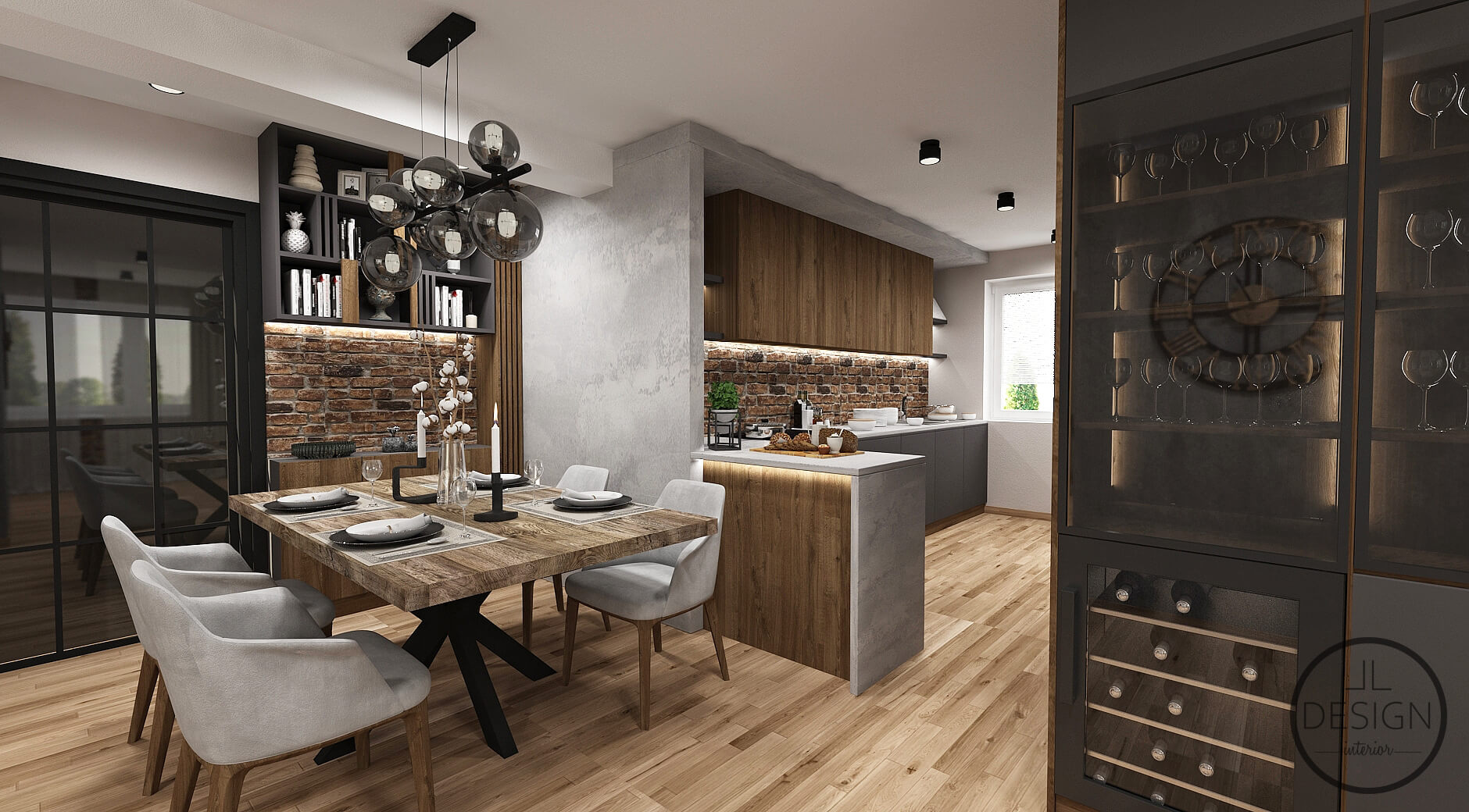 Interiérový dizajn kuchyňa - Rodinný dom Martin - LL design