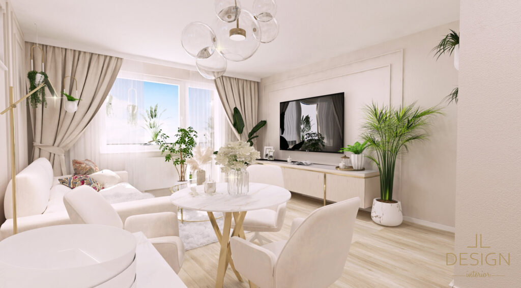 Interiérový dizajn obývačka - Mestský byt Bratislava - LL design