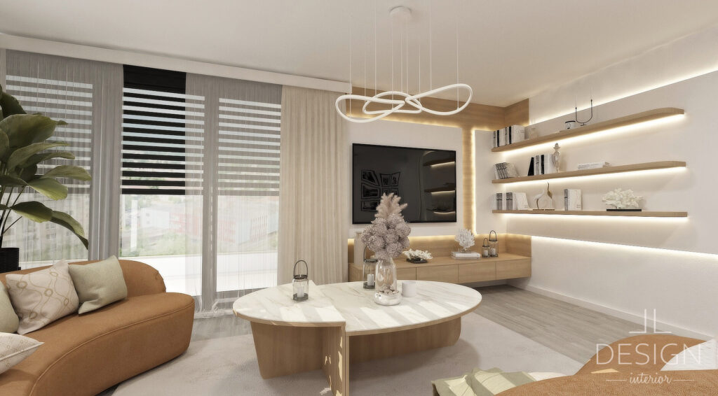 Interiérový dizajn obývačka - Penthouse Zvolen - LL design