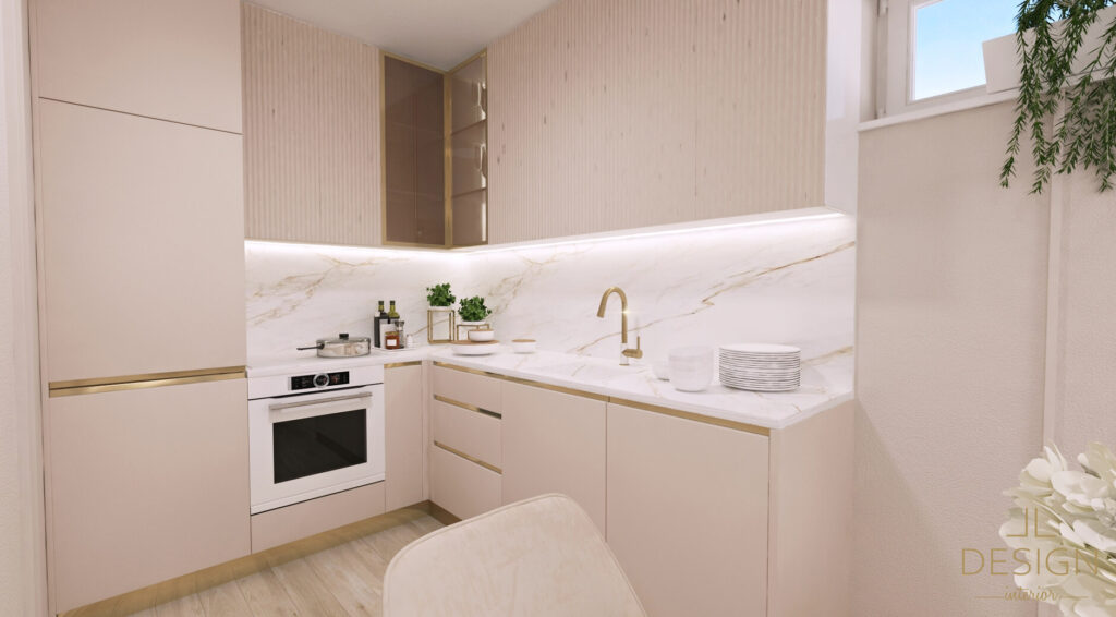 Interiérový dizajn kuchyňa - Mestský byt Bratislava - LL design