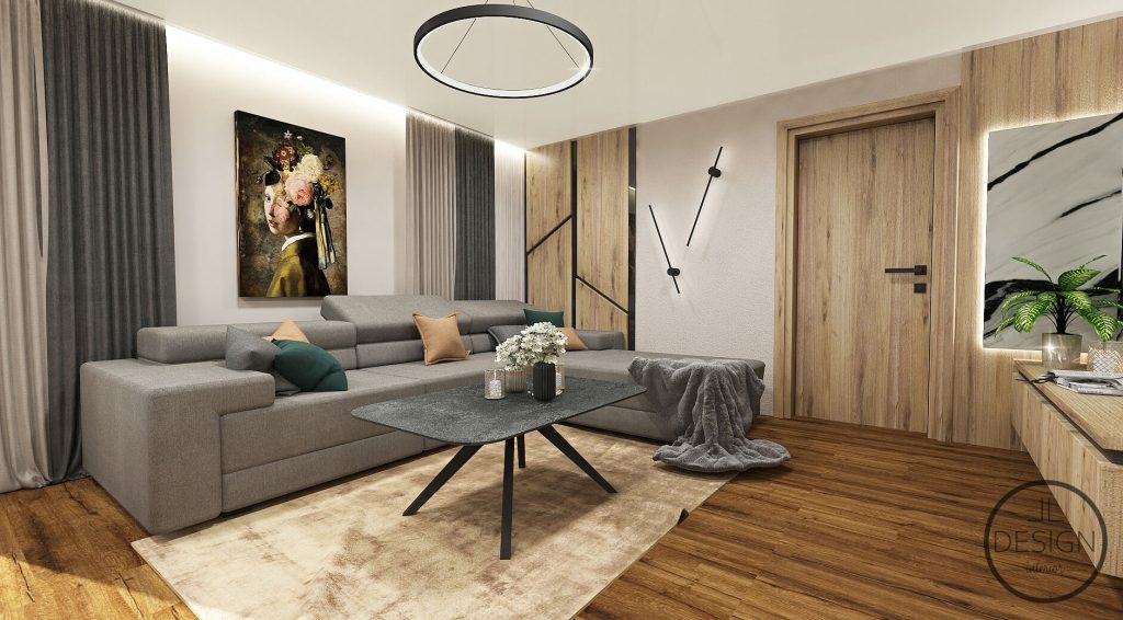 Interiérový dizajn obývačka - Rodinný dom Žarnovica - LL design