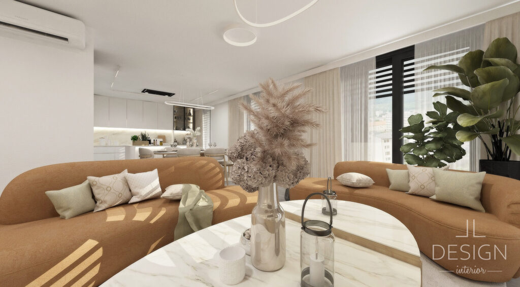 Interiérový dizajn obývačka - Penthouse Zvolen - LL design
