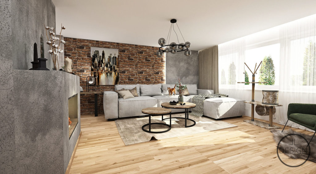 Interiérový dizajn obývačka - Rodinný dom Martin - LL design
