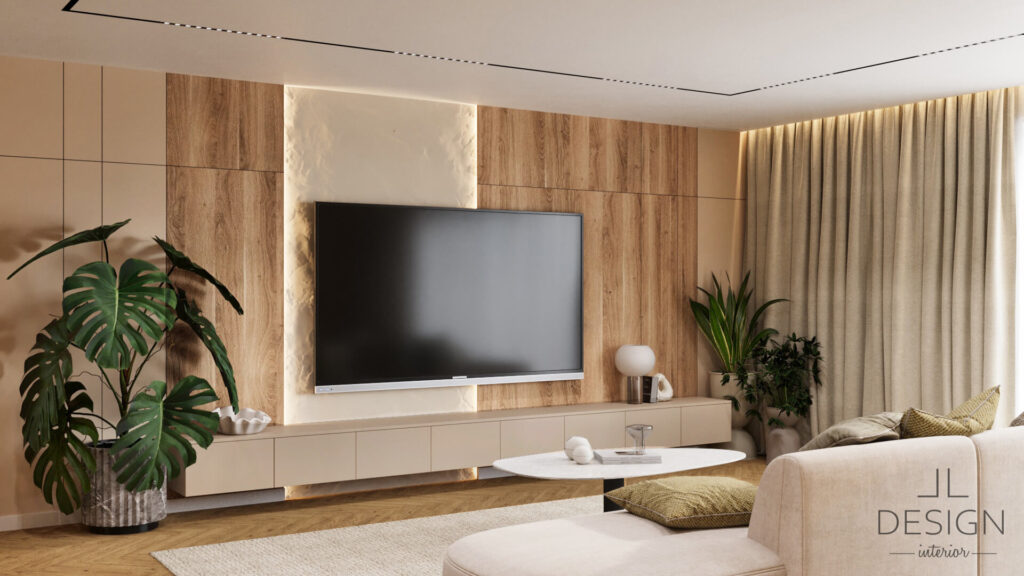 Interiérový dizajn obývačka - Rodinný dom v Krupine - LL design