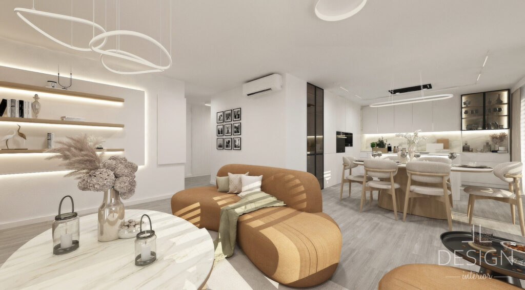 Interiérový dizajn obývačka - Penthouse Zvolen - LL design