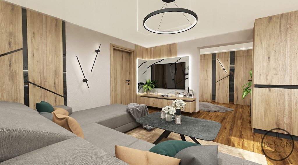 Interiérový dizajn obývačka - Rodinný dom Žarnovica - LL design