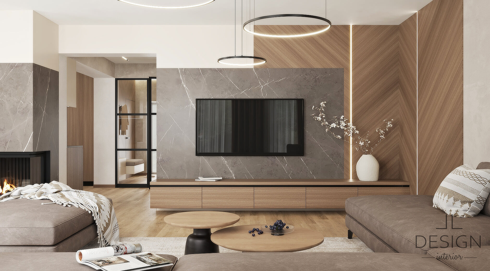 Interiérový dizajn obývačka - Rodinný dom vo Zvolene - LL design