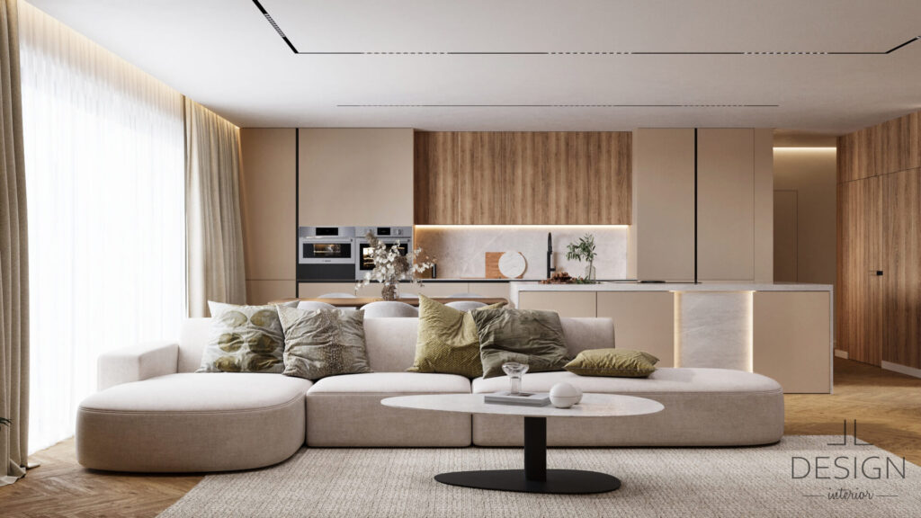 Interiérový dizajn obývačka - Rodinný dom v Krupine - LL design