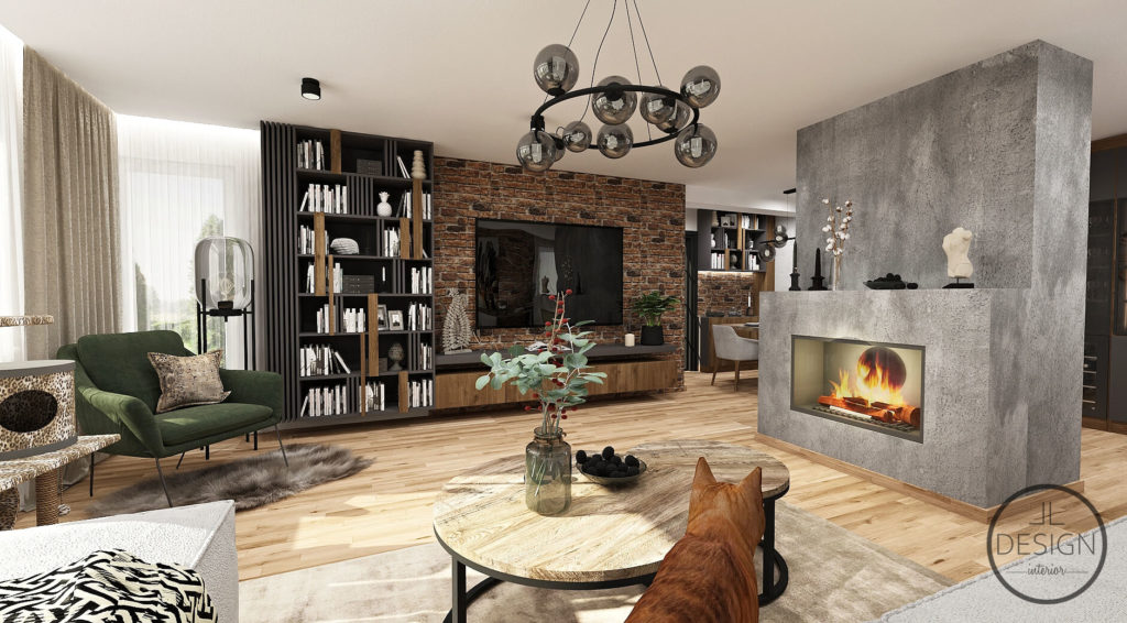 Interiérový dizajn obývačka - Rodinný dom Martin - LL design