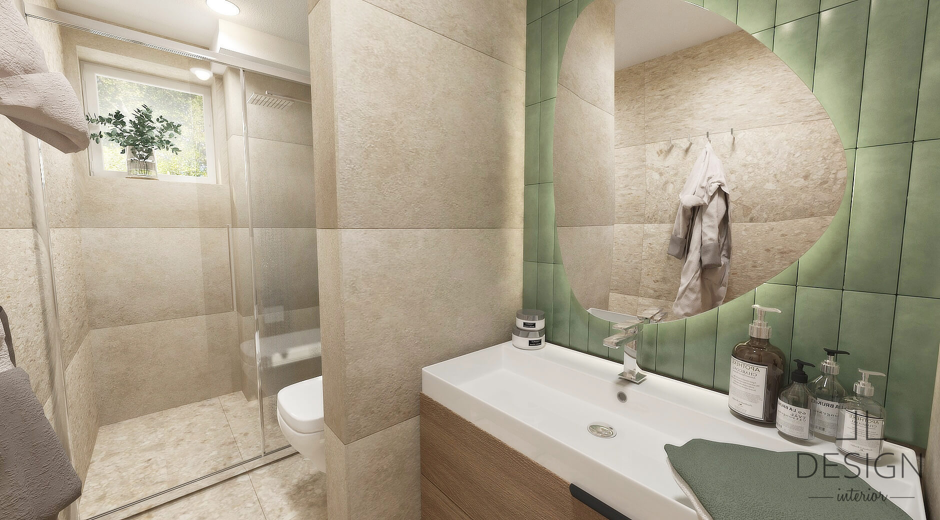 Interiérový dizajn kúpeľňa - Rodinný dom vo Zvolene - LL design