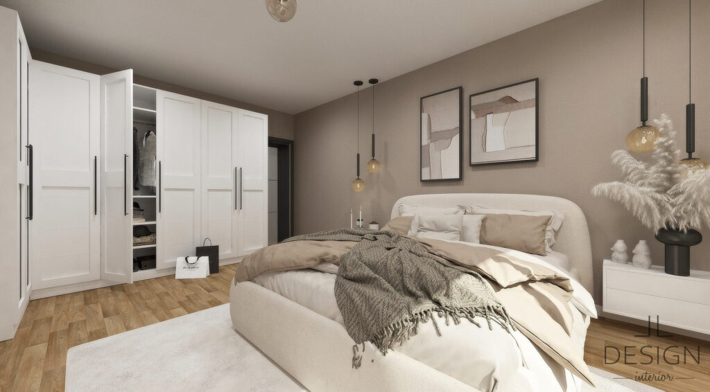 Interiérový dizajn spálňa- Mestský byt vo Zvolene - LL design