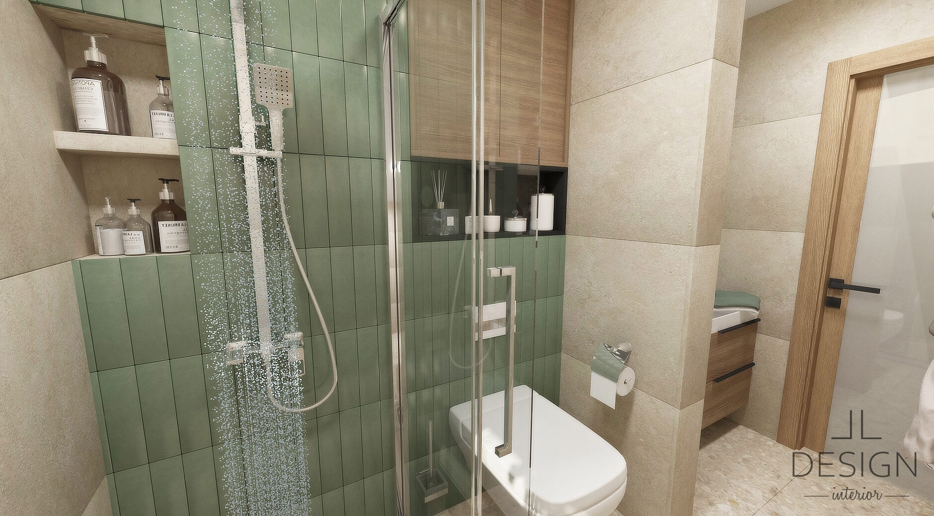 Interiérový dizajn kúpeľňa - Rodinný dom vo Zvolene - LL design
