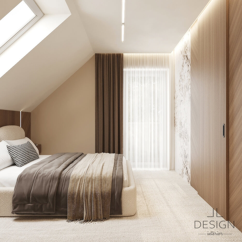 Interiérový dizajn spálňa - Rodinný dom vo Zvolene - LL design