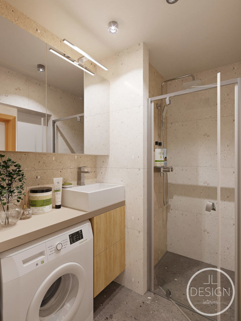 Interiérový dizajn kúpeľňa - Bytový dom Žarnovica - LL design