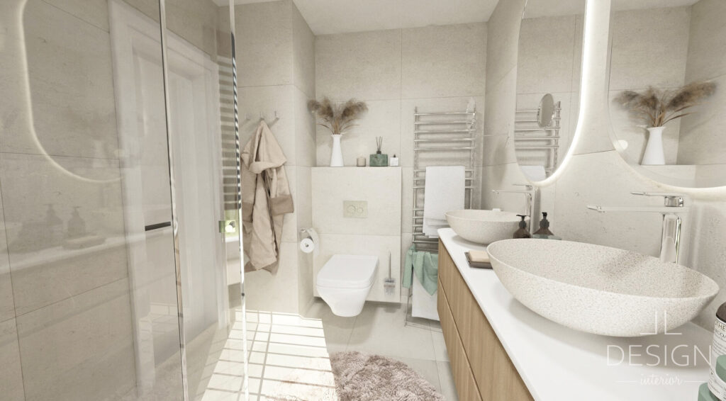 Interiérový dizajn kúpeľňa - Penthouse Zvolen - LL design