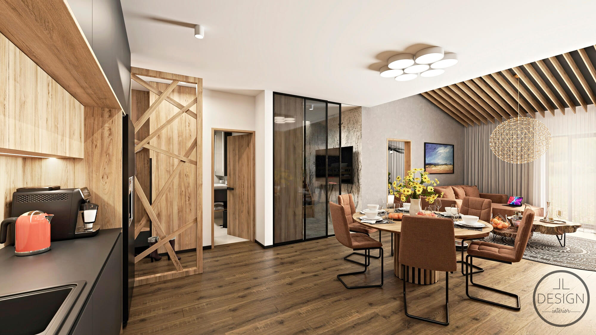 Interiérový dizajn kuchyňa - Apartmán donovaly - LL design