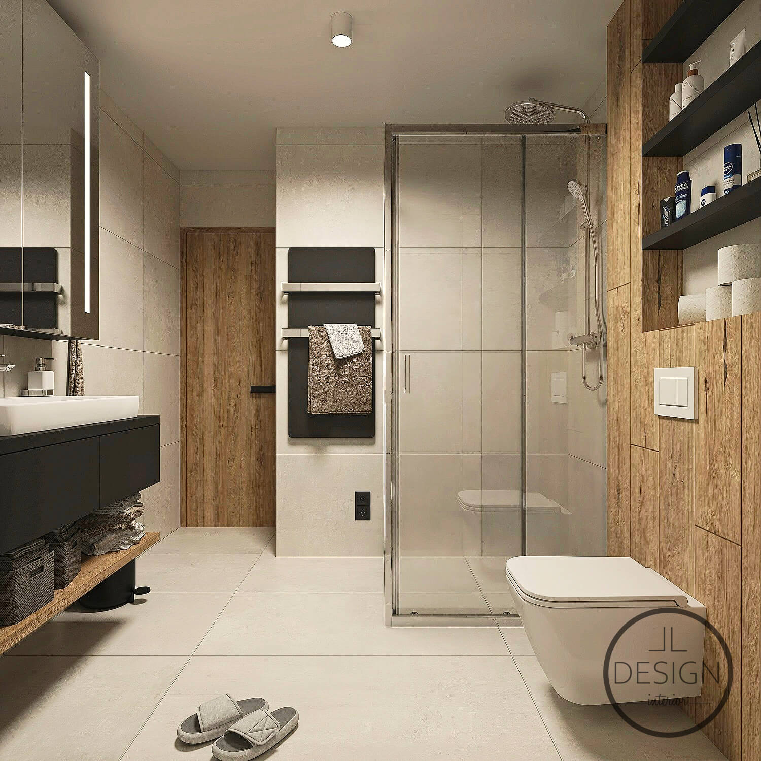 Interiérový dizajn kúpeľňa - Apartmán donovaly - LL design