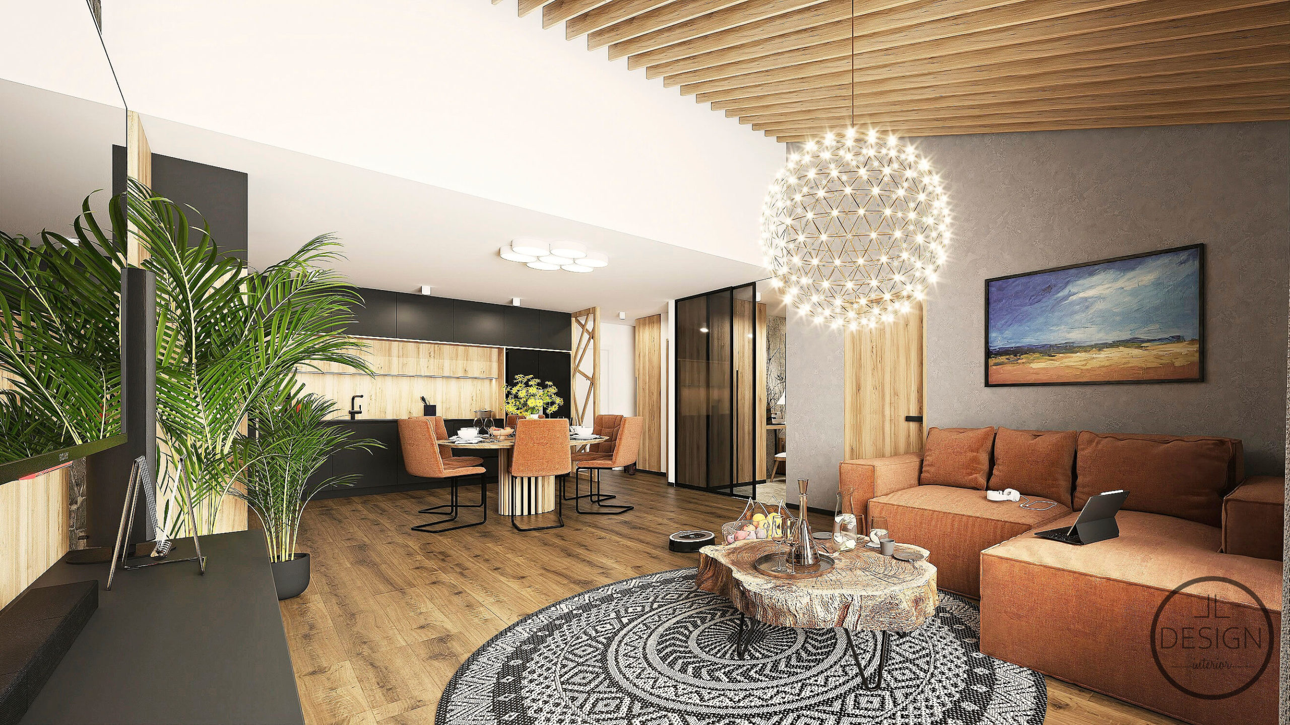 Interiérový dizajn obývačka - Apartmán donovaly - LL design