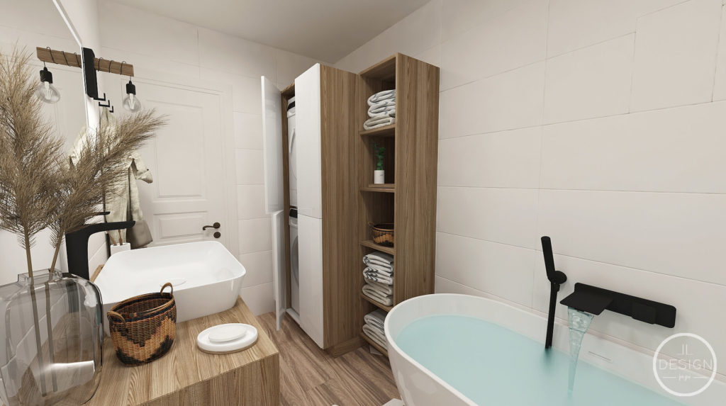 Interiérový dizajn kúpeľne - Byt Banská Bystrica - LL design