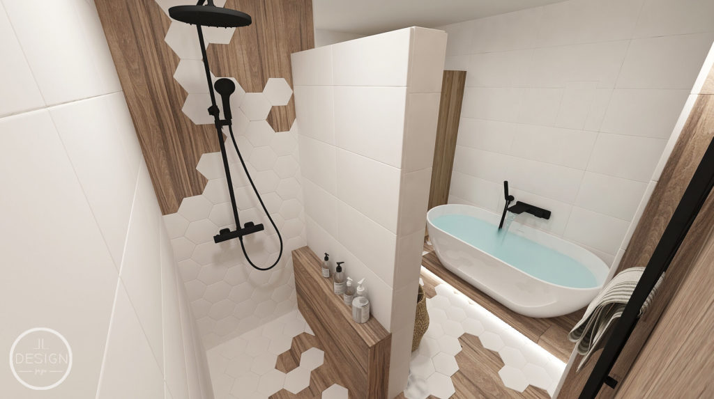 Interiérový dizajn kúpeľne - Byt Banská Bystrica - LL design