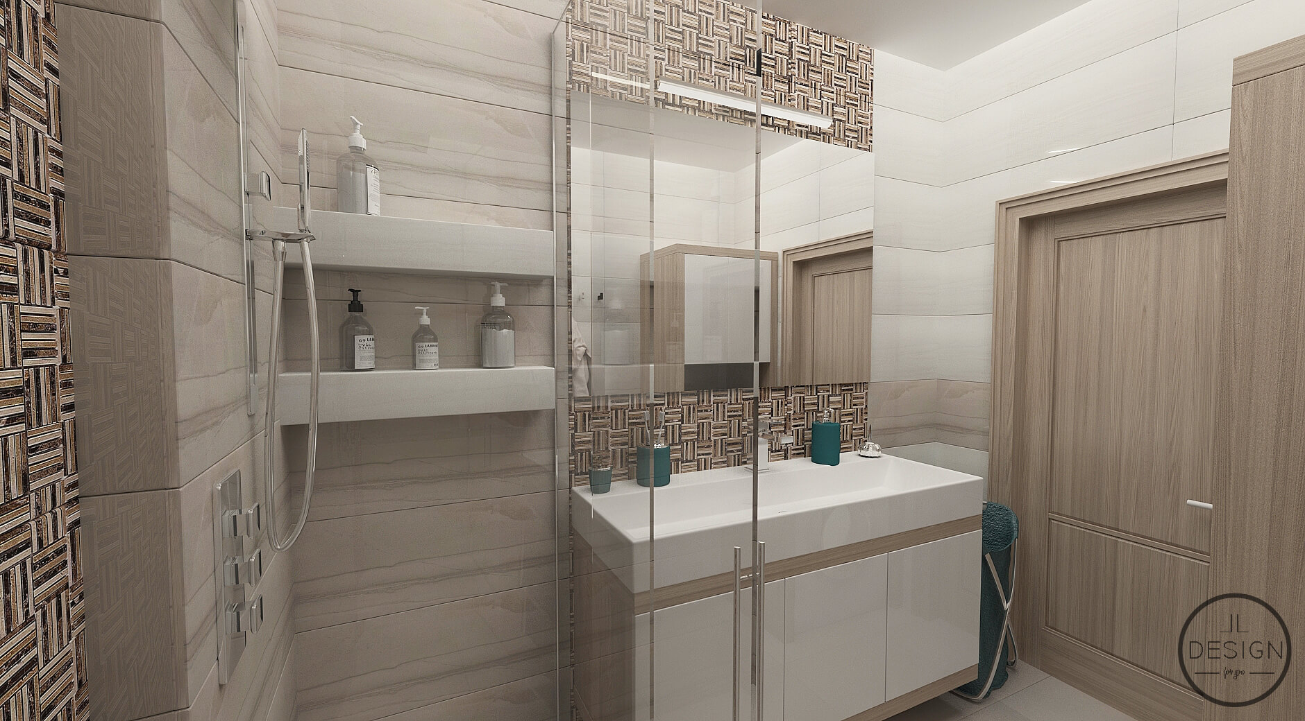 Interiérový dizajn kúpeľne - Byt Bratislava - LL design