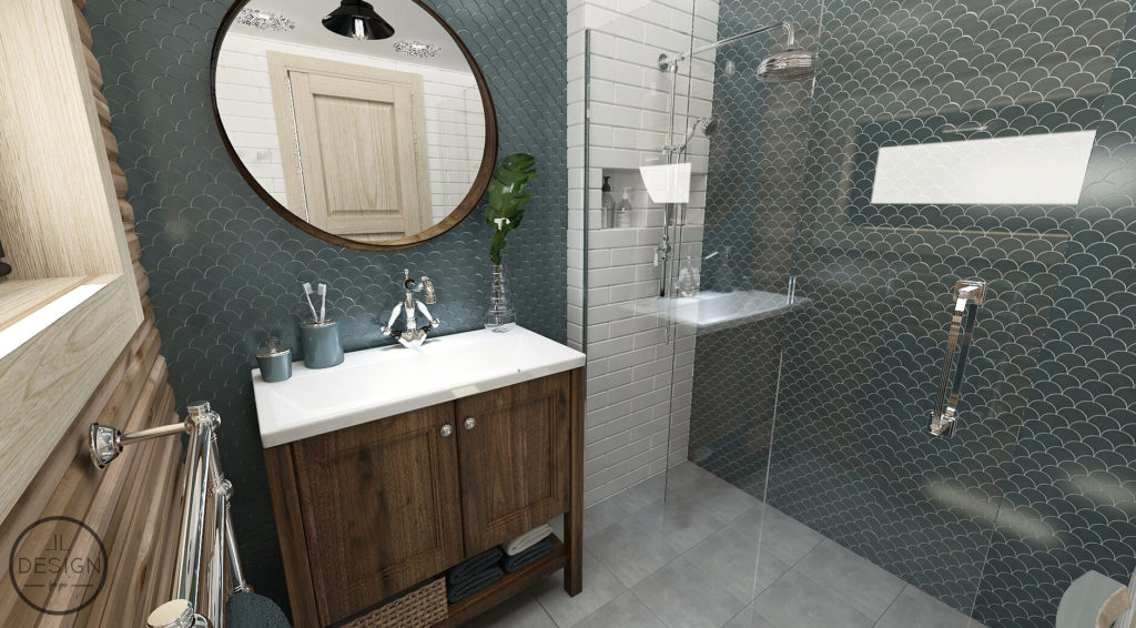 Interiérový dizajn kúpeľne - Chata Rimavská Sobota - LL design