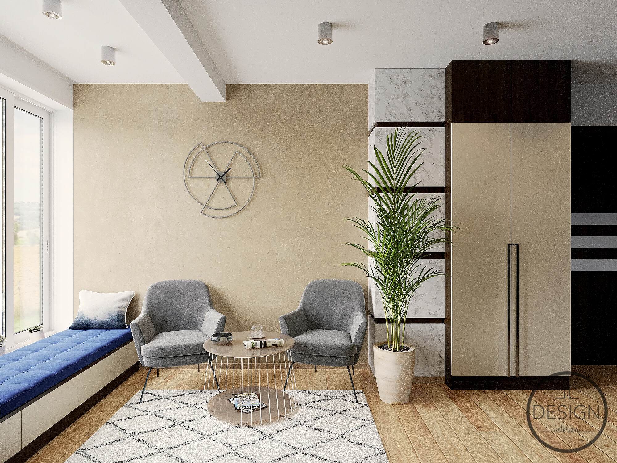 Interiérový dizajn obývačka - Rodinný dom Kriváň- LL design