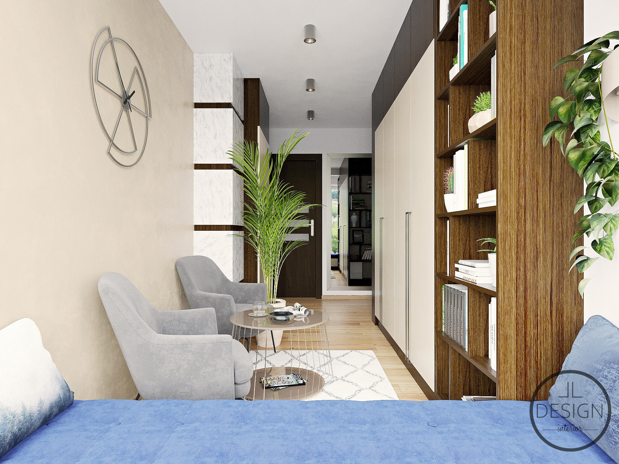 Interiérový dizajn obývačka - Rodinný dom Kriváň- LL design