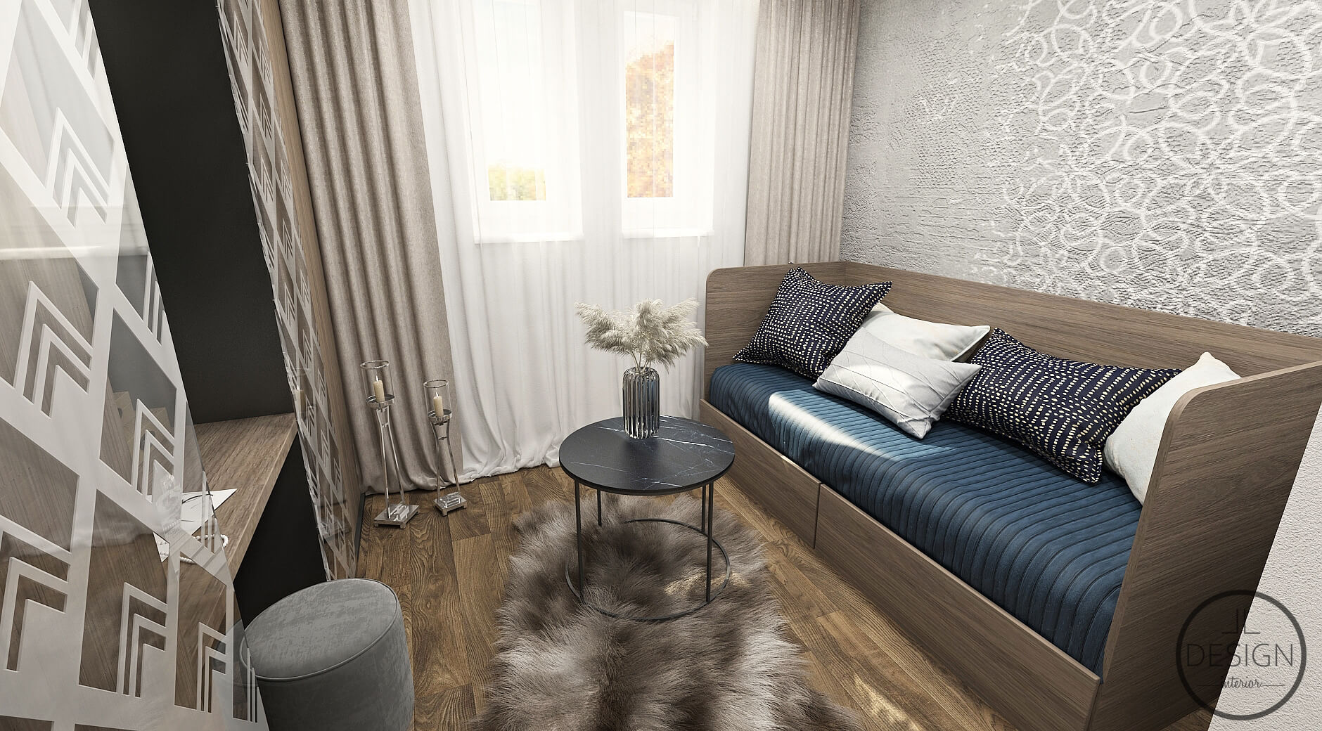 Interiérový dizajn hosťovská izba - Mezonetový byt Žiar nad Hronom- LL design