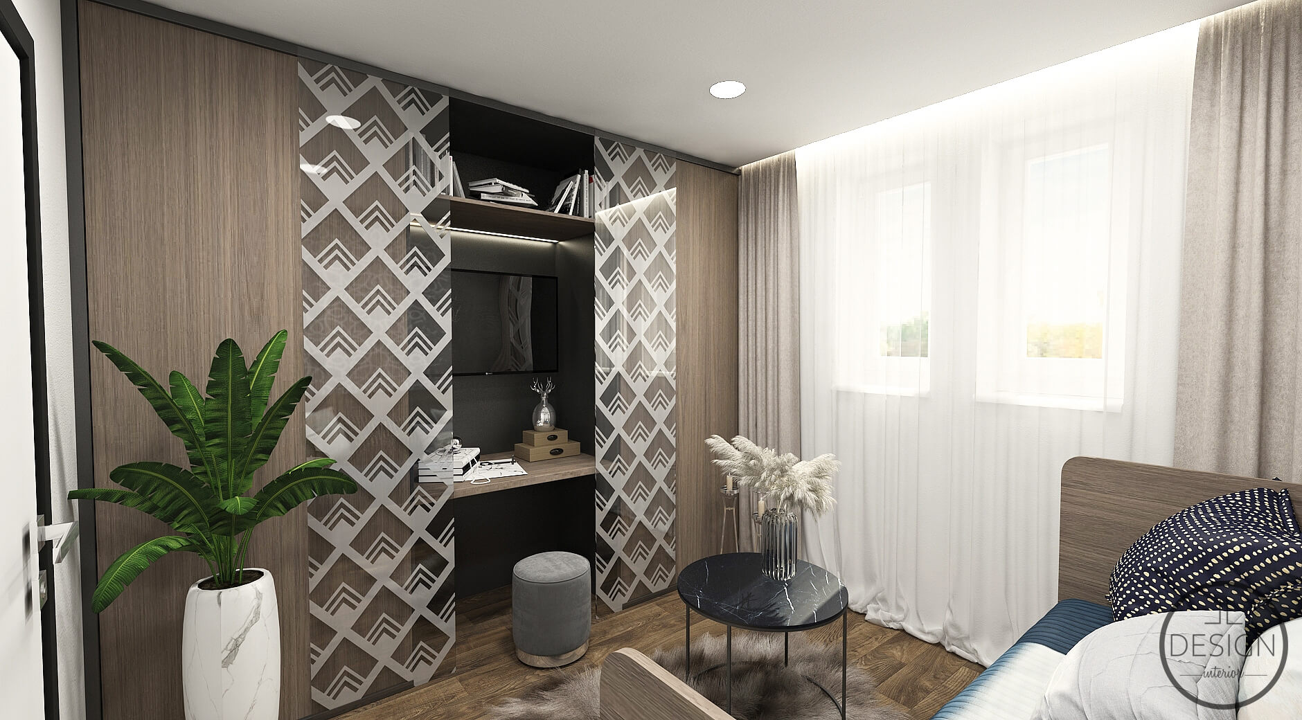 Interiérový dizajn hosťovská izba - Mezonetový byt Žiar nad Hronom- LL design