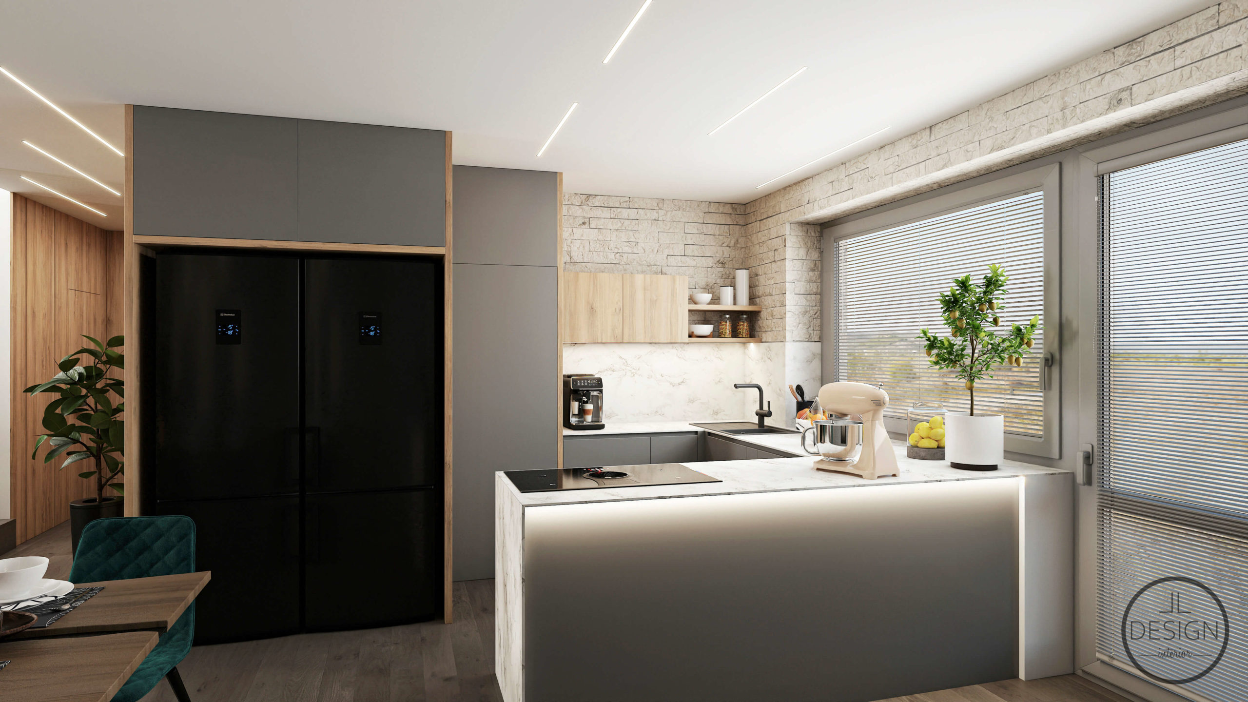 Interiérový dizajn kuchyňa - Rodinný dom Zvolen - LL design