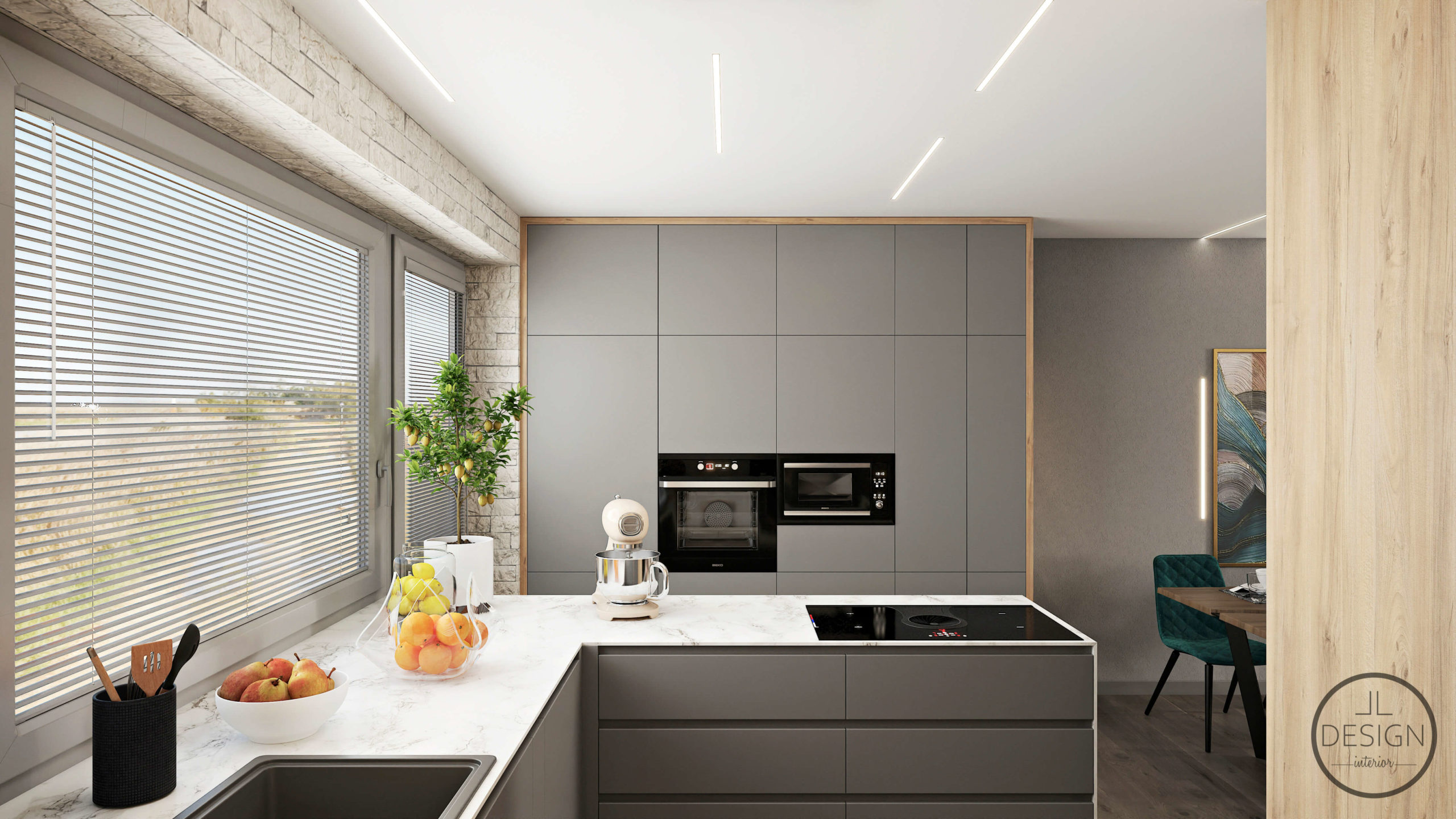 Interiérový dizajn kuchyňa - Rodinný dom Zvolen - LL design