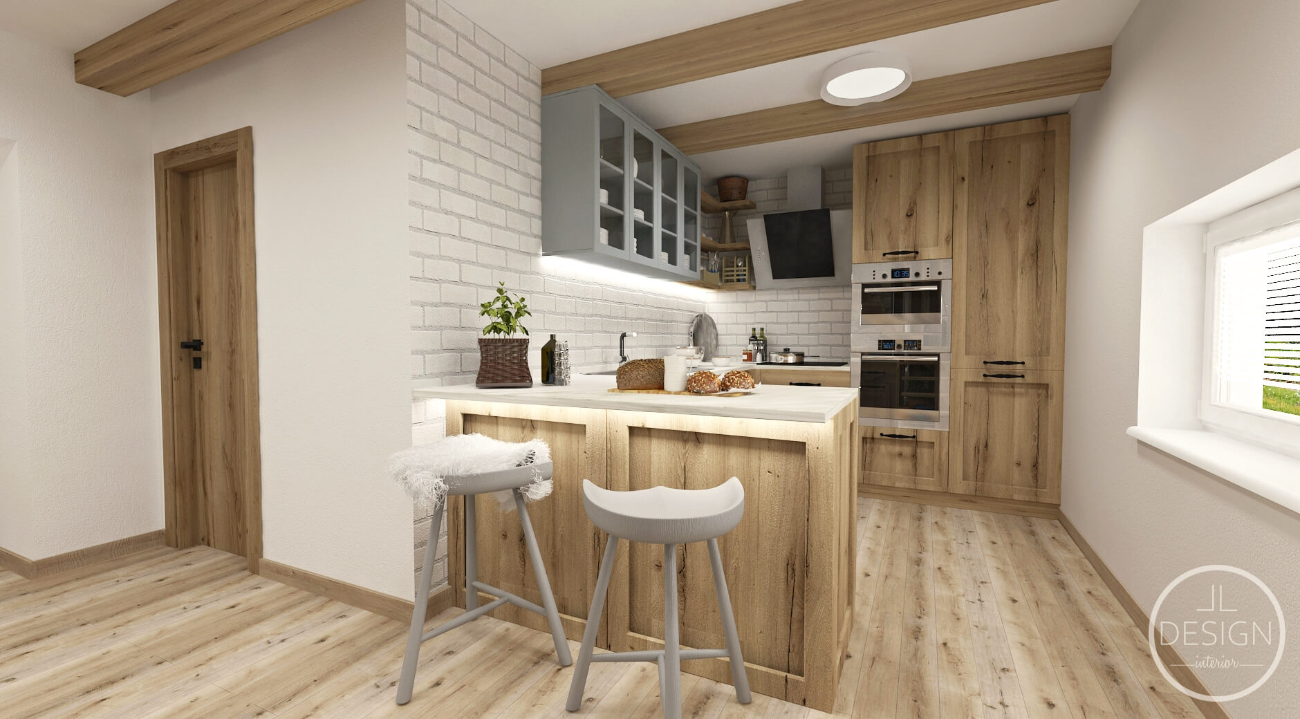 Interiérový dizajn kuchyňa - Víkendový dom Hriňová - LL design
