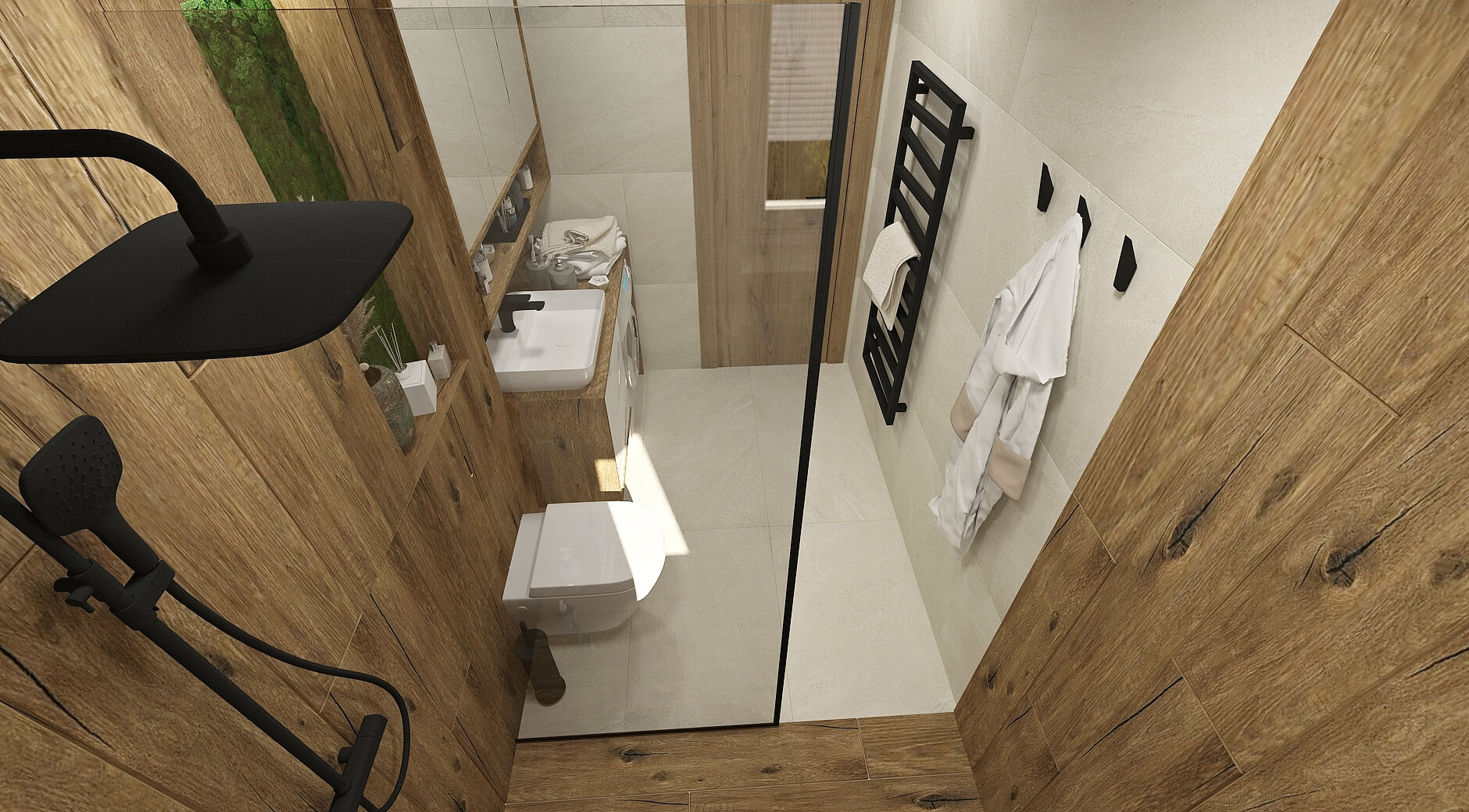Interiérový dizajn kúpeľňa - Víkendový dom Hriňová - LL design