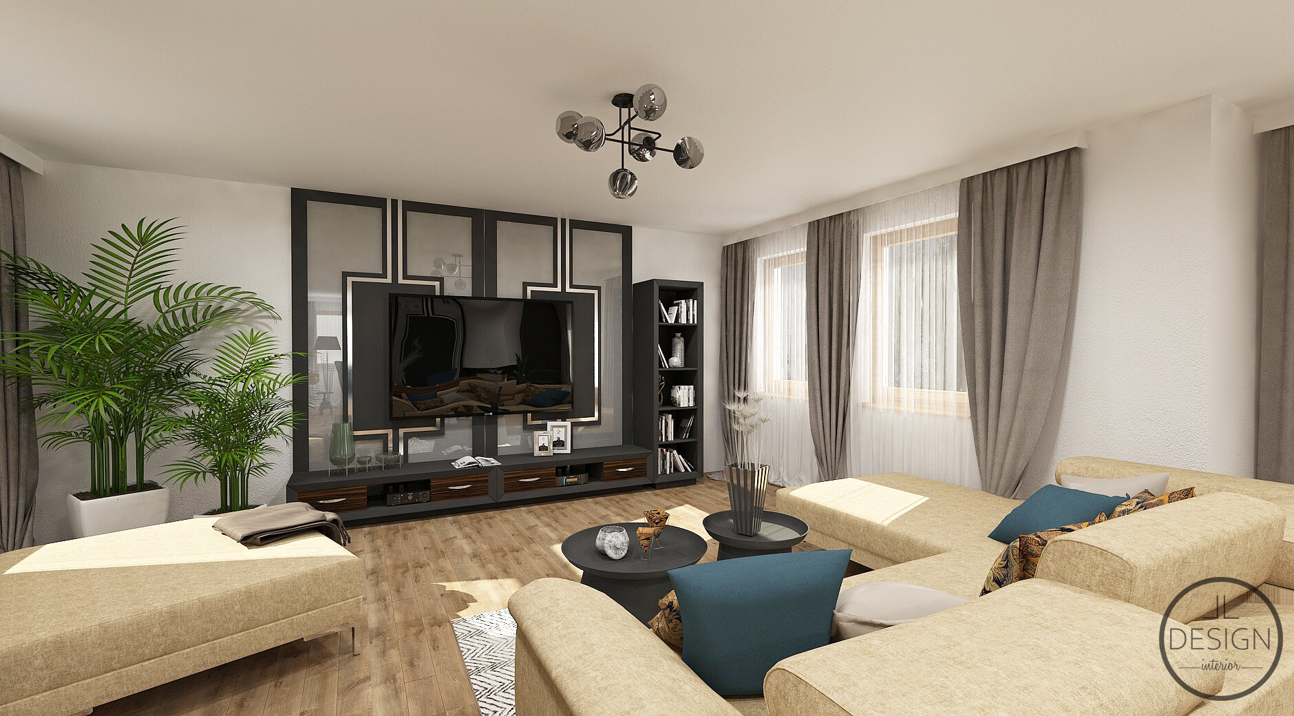 Interiérový dizajn obývačka - Rodinný dom Lučenec - LL design