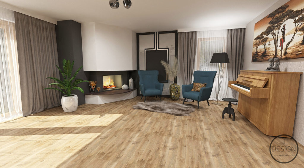 Interiérový dizajn obývačka - Rodinný dom Lučenec - LL design