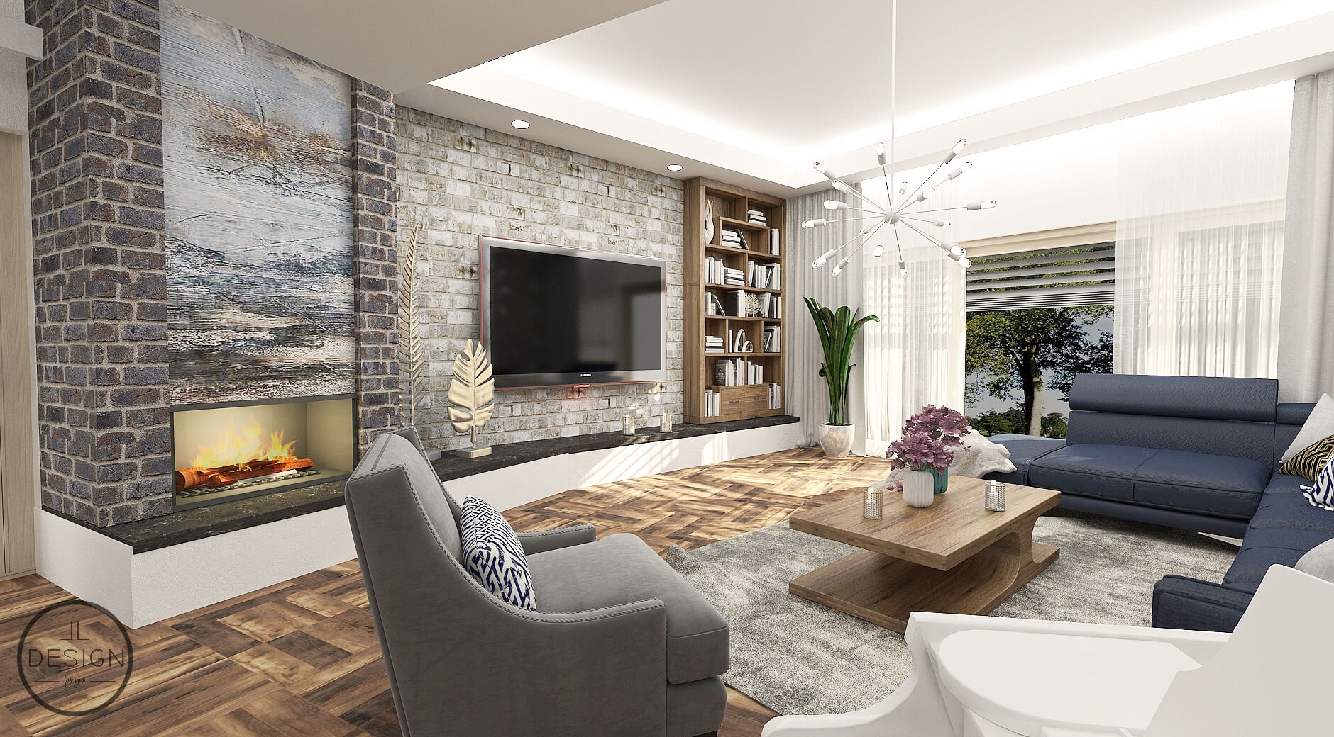 Interiérový dizajn obývačky - Rodinný dom Bratislava - LL design