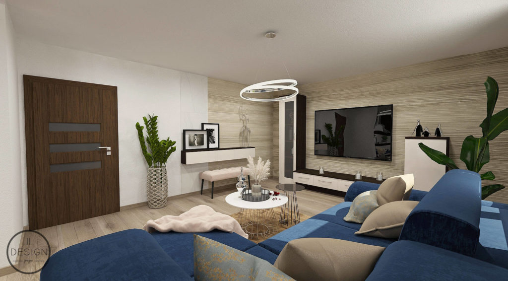 Interiérový dizajn obývačky - Rodinný dom Kriváň - LL design