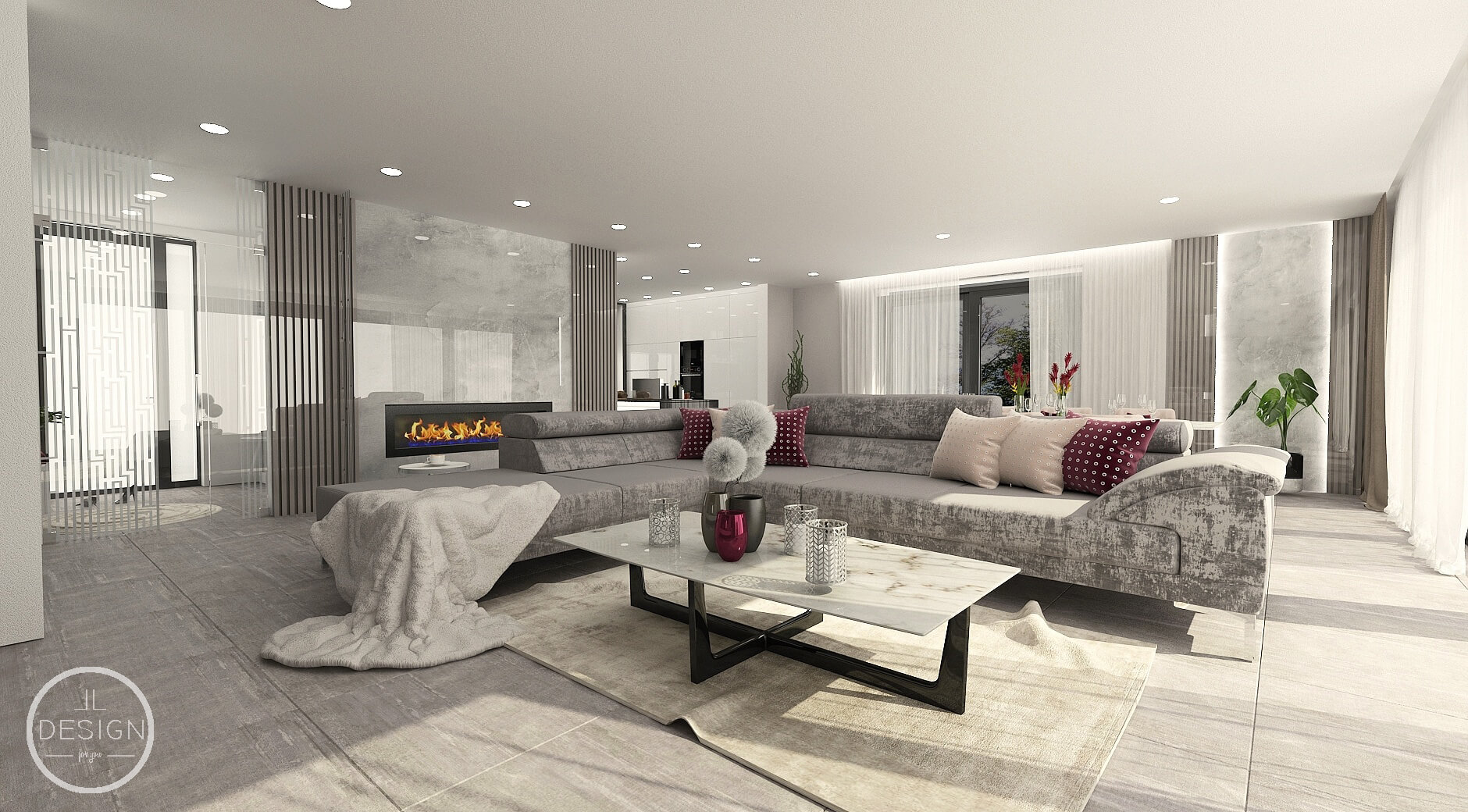 Interiérový dizajn obývačky - Rodinný dom Ostrá Lúka - LL design