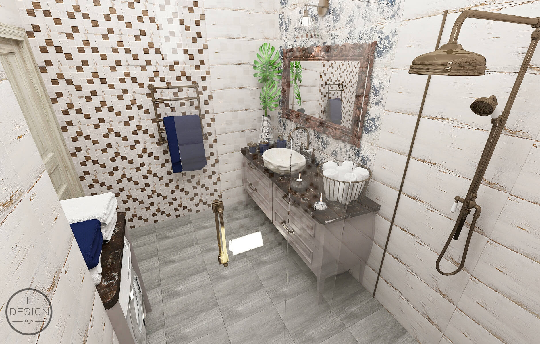 Interiérový dizaj kúpeľne - Rodinný dom Rimavská Sobota - LL design