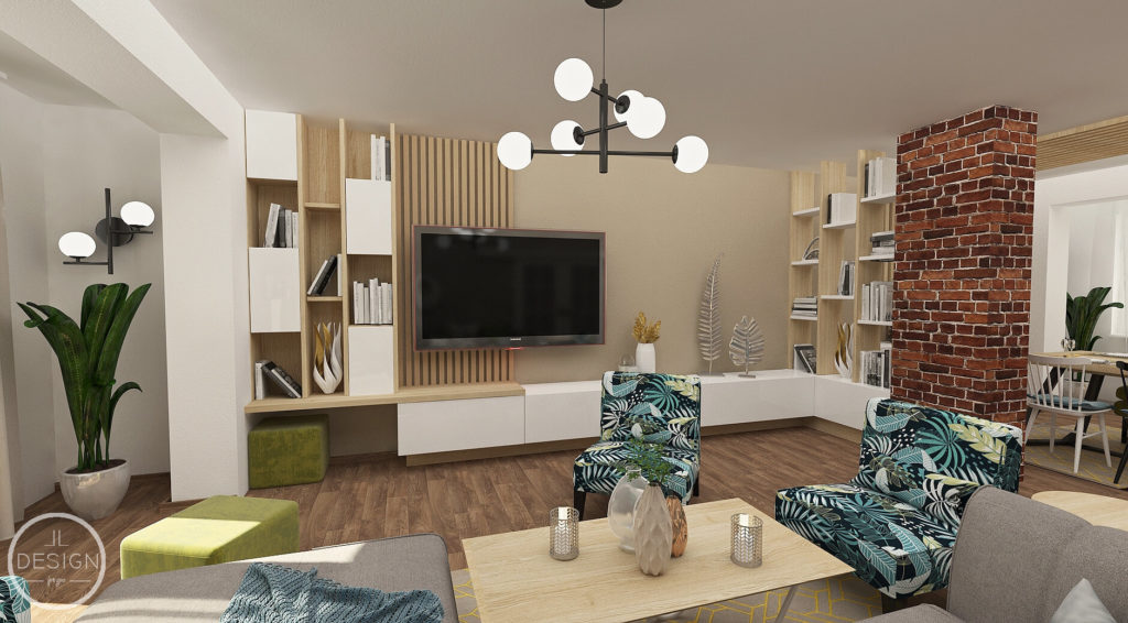 Interiérový dizajn obývačky - Rodinný dom Žiar nad Hronom - LL design