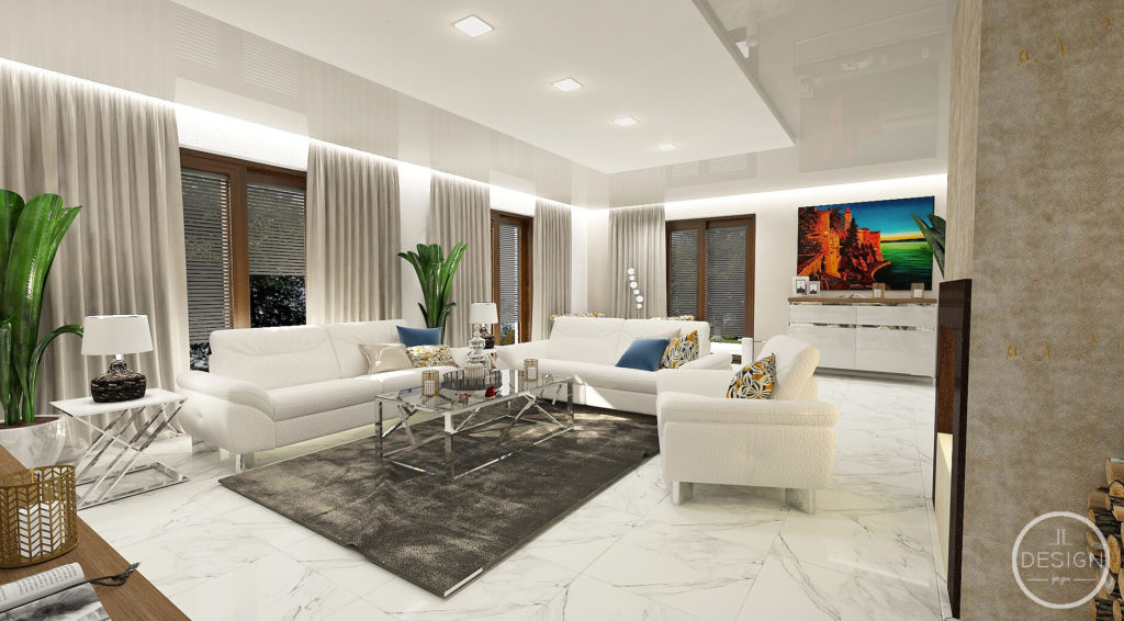 Interiérový dizajn obývačky - Rodinný dom Zvolen - LL design